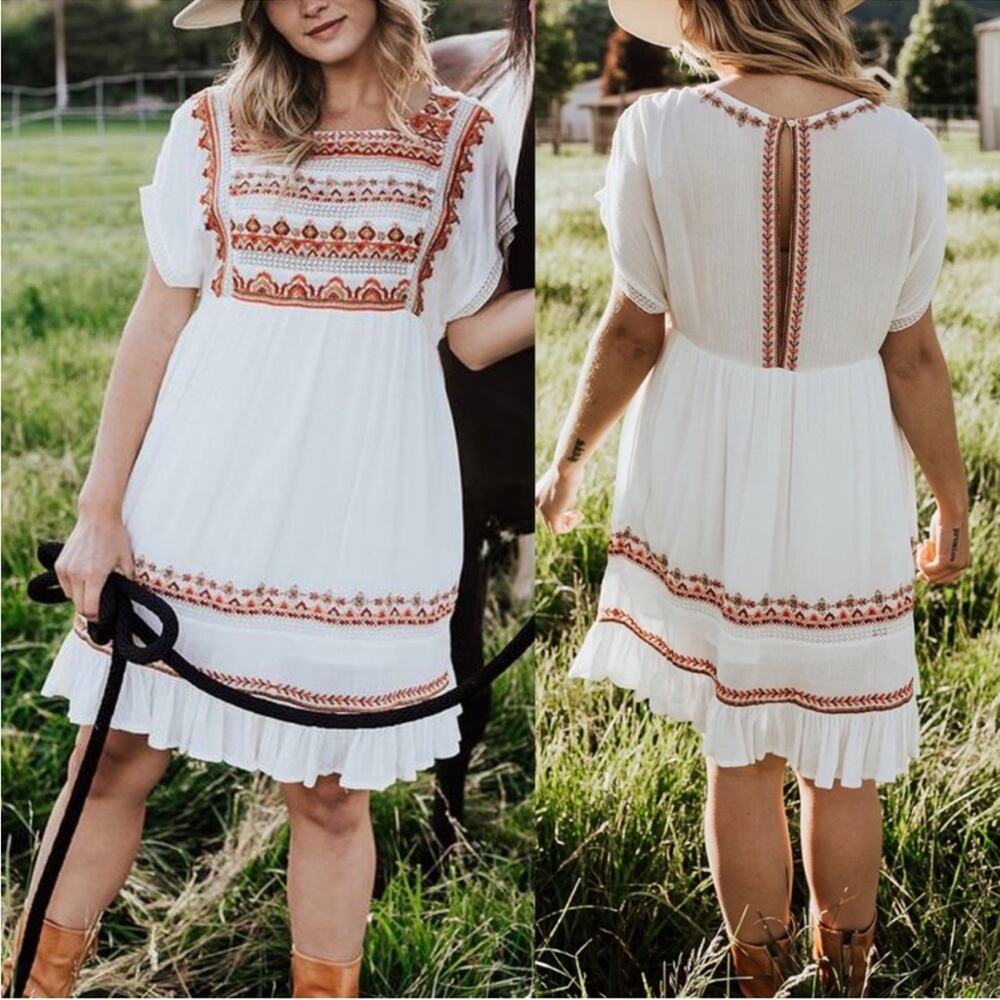 Free People Sunrise Wanderer Mini Dress M